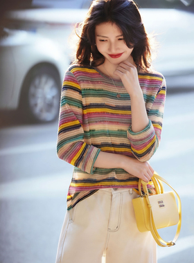 2026年新款春秋条纹长袖T恤SXT26009