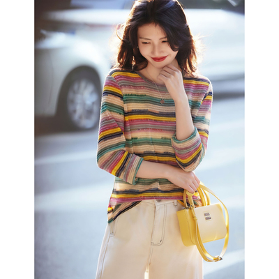 2026年新款春秋条纹长袖T恤SXT26009