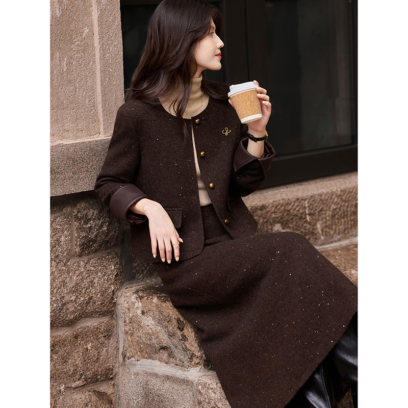 含绵羊毛小香风套装女年冬季优雅新款女装两件套,女装/女士精品,时尚套装,淘宝优惠券,粉丝福利购,淘宝优惠卷