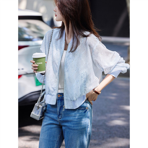 2026年春季新款百搭棒球服开衫长袖遮阳气质薄外套女