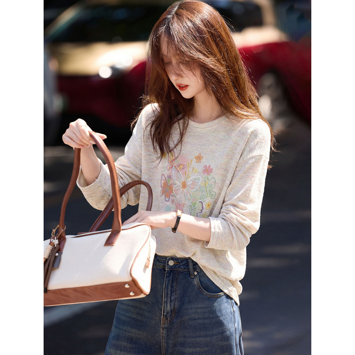 2026春季新款套头长袖针织衫T恤早春漂亮穿搭内搭打底衫气质上衣