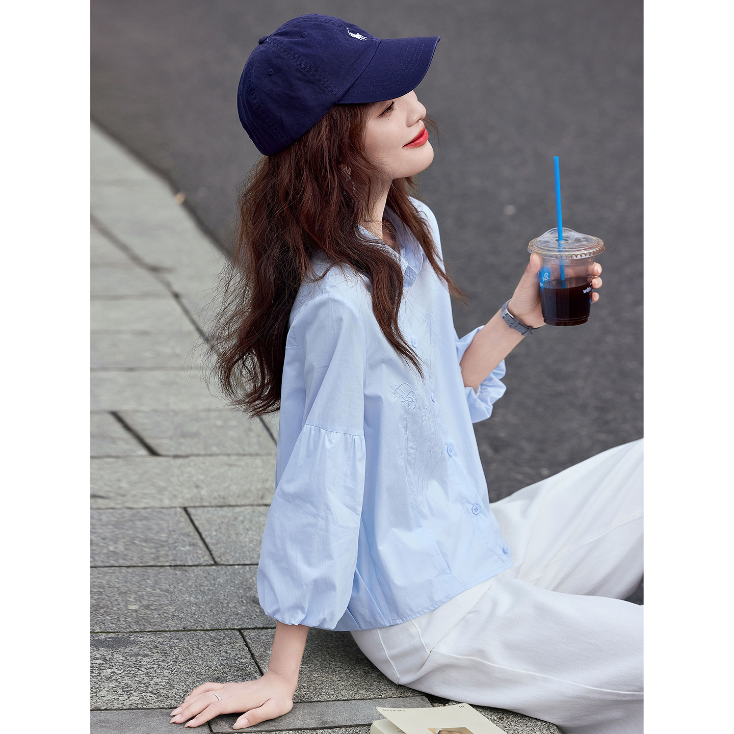 2026年新款夏季刺绣长袖衬衫SXCS26075