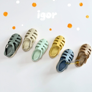SS25现货西班牙igor夏季儿童凉鞋魔术贴玩水洞洞鞋沙滩鞋涉水男女