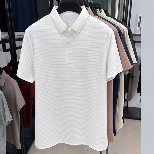 高尔夫男装冰丝纯色短袖T恤polo