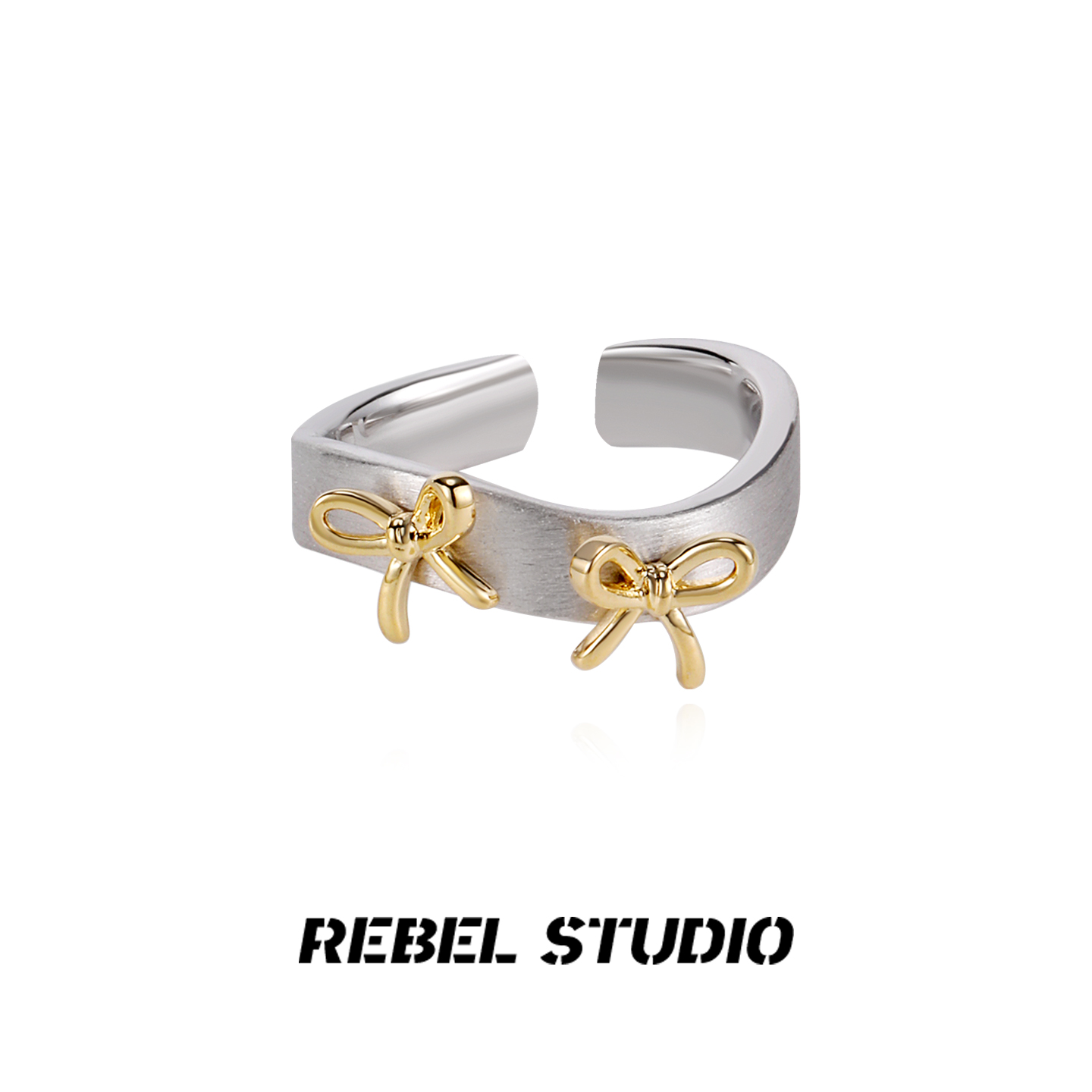 rebelstudio撞色蝴蝶结戒指女