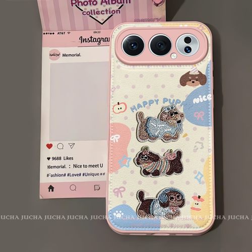 适用荣耀500手机壳高颜值颜控honor500pro全包小众三只刺绣小狗