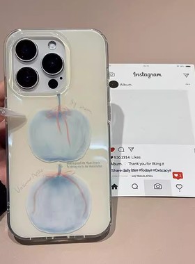 hx蓝色苹果IMD双层苹果17全包手机壳16iPhone15新款13/14/12/11女