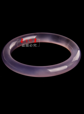 玛瑙手镯紫玉髓精品淡粉圆条