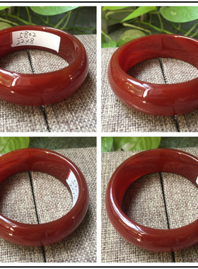 处理天然加宽加厚玛瑙手镯 实惠型玛瑙  红色手镯