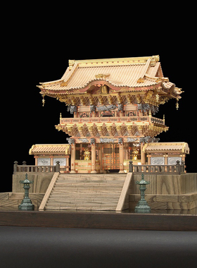 日本木制手工拼装小林工艺1/40阳明门回廊立体益智模型礼物玩具