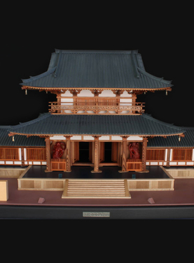 日本木制手工拼装小林工艺1/50法隆寺中门立体益智模型礼物玩具