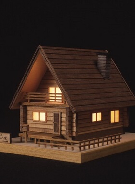 woodyjoe日本传统民宿迷你建筑系列亮灯模型玩具