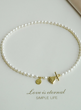 4-5mm天然淡水珍珠项链 强光小米珠锁骨链颈链女短款choker毛衣链