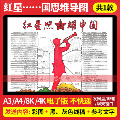 红星照耀中国思维导图手抄报人物分析读后感电子版线稿打印450