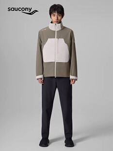 Saucony索康尼男款防风防泼水微弹抽绳撞色梭织外套SA2250WJ82C