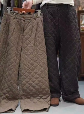 如眸原创设计色织格子缝线棉裤ZQ58051