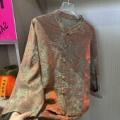 重磅高端新中式 鎏金油丝老料 国风桑蚕立领气质百搭女上衣