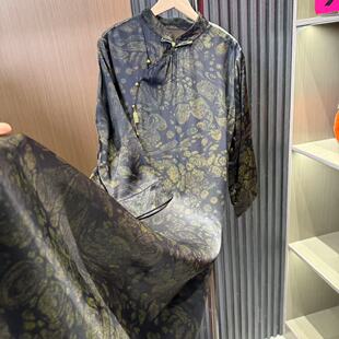 新款 百搭夏季 圆领盘扣刺绣连衣裙女 国风时尚 新中式