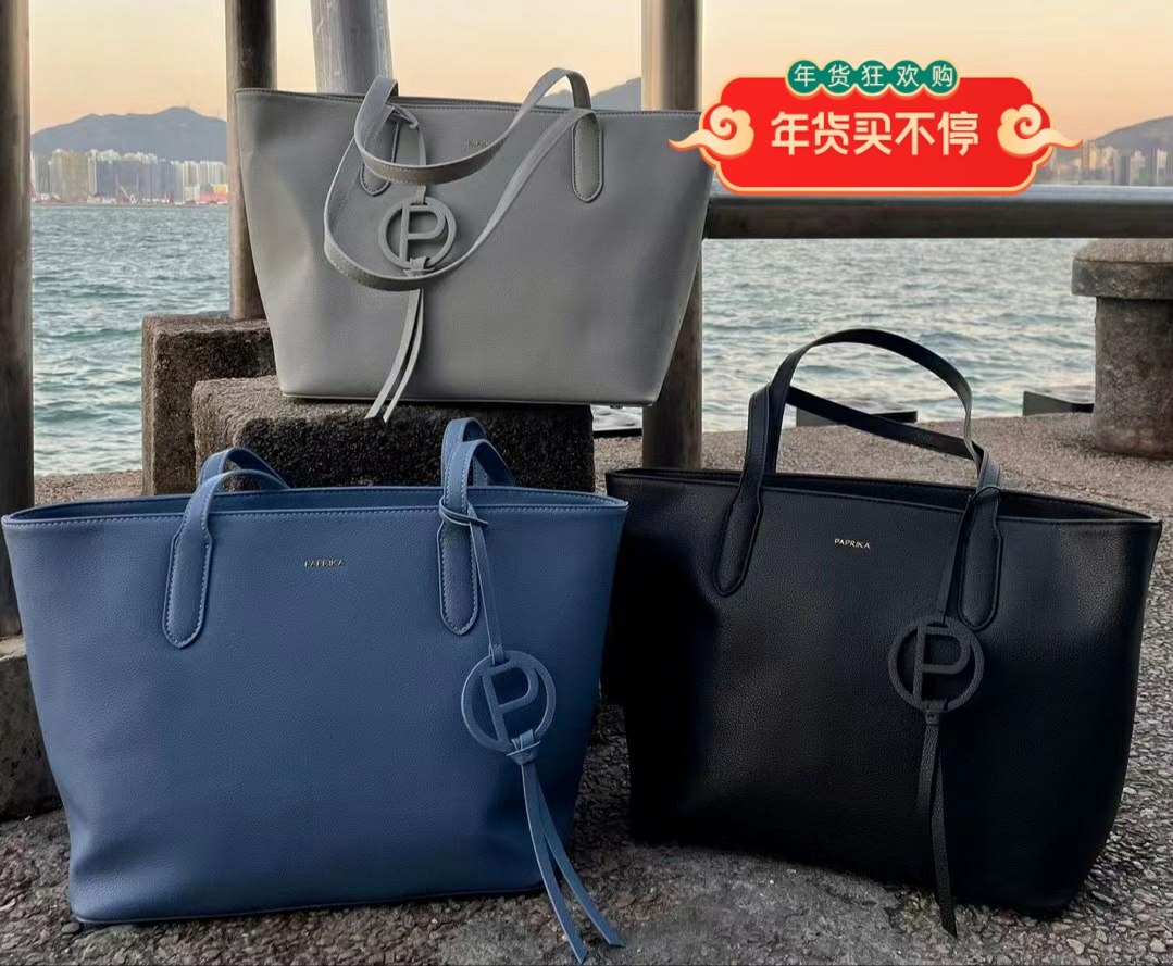 香港paprika柏皮卡牛皮托特水桶包单肩时尚复古大容量百搭女新品