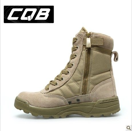 Boots militaires en cuir - choc - Ref 1402509 Image 1