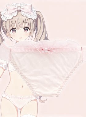 47410日系可爱飞边内裤女牛奶丝网纱蕾丝舒适胖次少女蝴蝶粉白黑