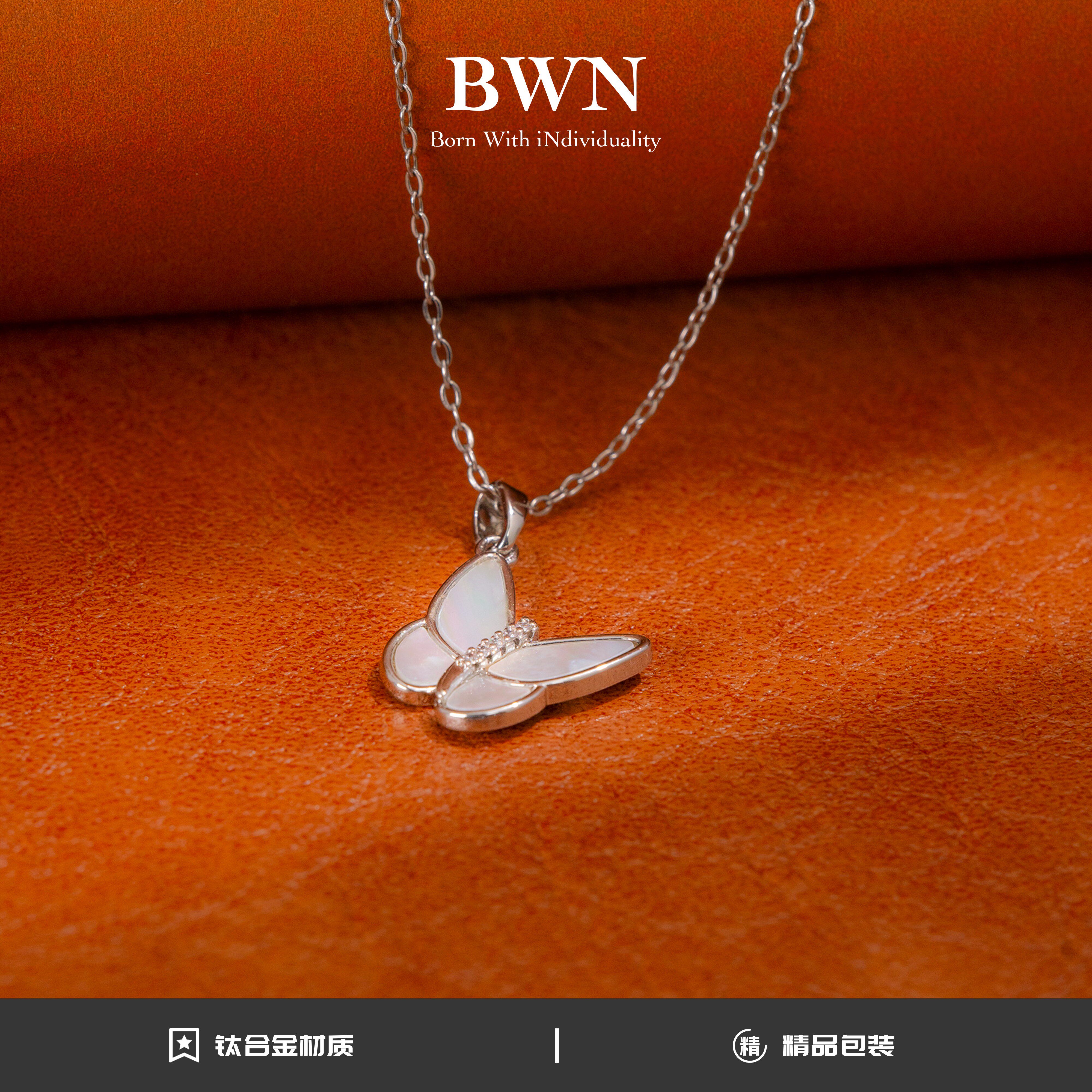 钛钢项链 月蝶栖贝项链小众轻奢高级感气质百搭送女朋友生日礼物