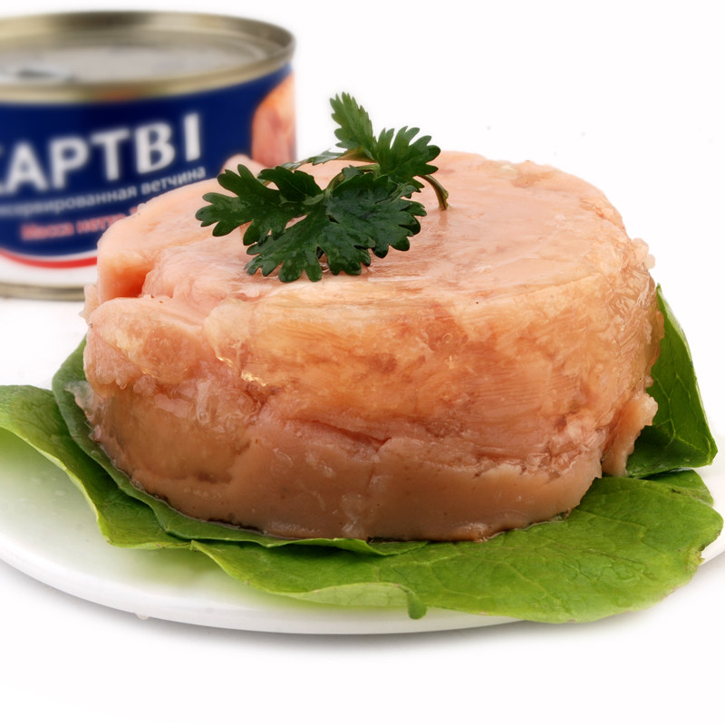 包邮俄罗斯风味午餐肉猪肉火腿罐头即食品美味下酒菜野餐户外垂钓