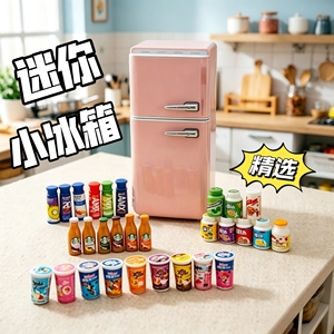 迷你微缩模型小冰箱饮料瓶摆件娃娃屋场景精选食玩