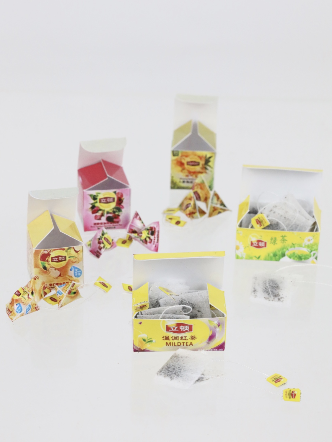 微缩食玩迷你玩具娃屋手工纸模茶包模型6-12分小布ob场景