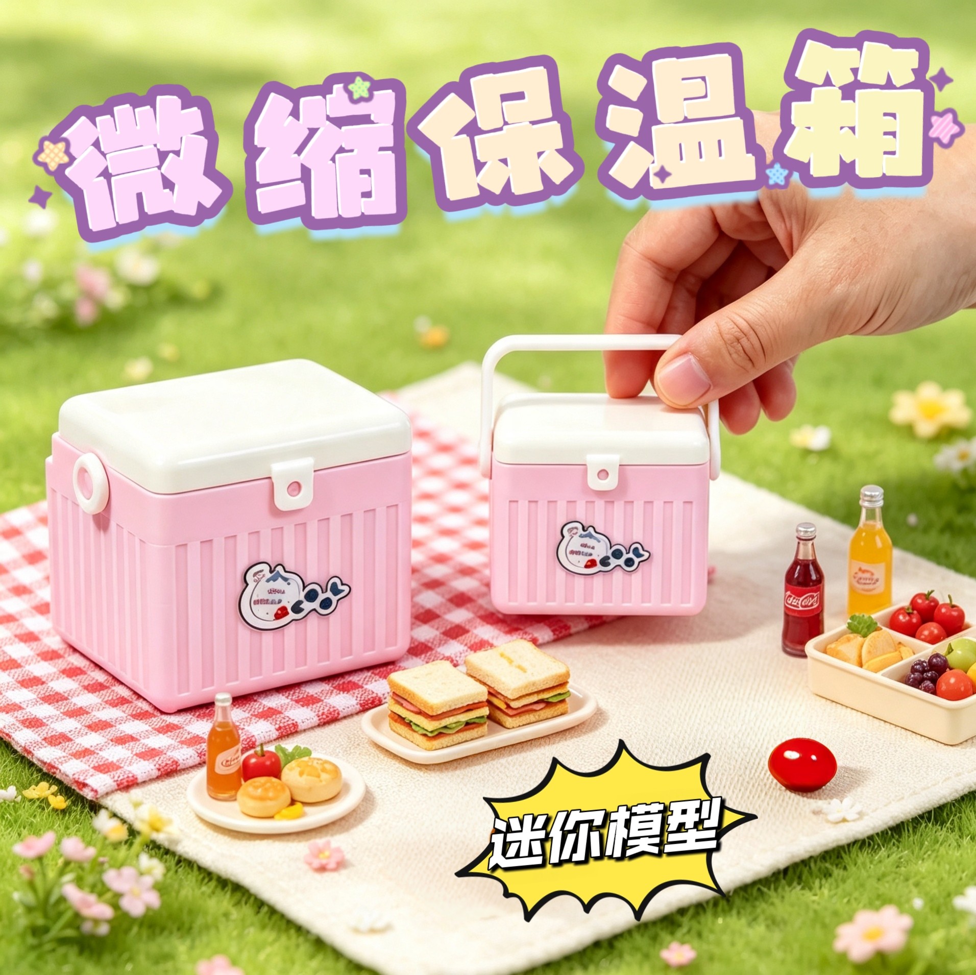 迷你微缩模型网红迷你保温箱外带箱bjd娃屋场景