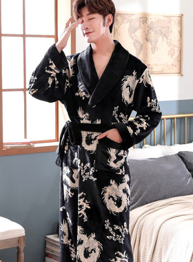 长款珊瑚绒家居服情侣