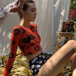 Offand买手店APRILPOOLDA capsule daisies雏菊高腰分体女泳衣