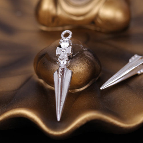 diy纯银佛珠手串星月菩提金刚杵