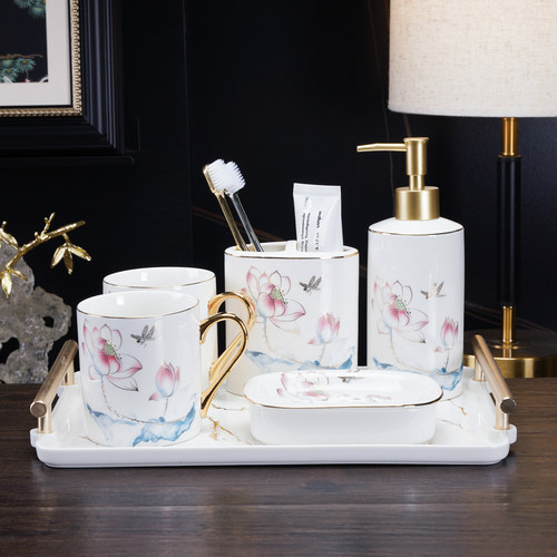 轻奢卫浴洗漱套装牙刷杯