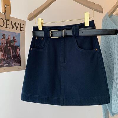 牛仔a字半身裙梨型身材遮胯短裙