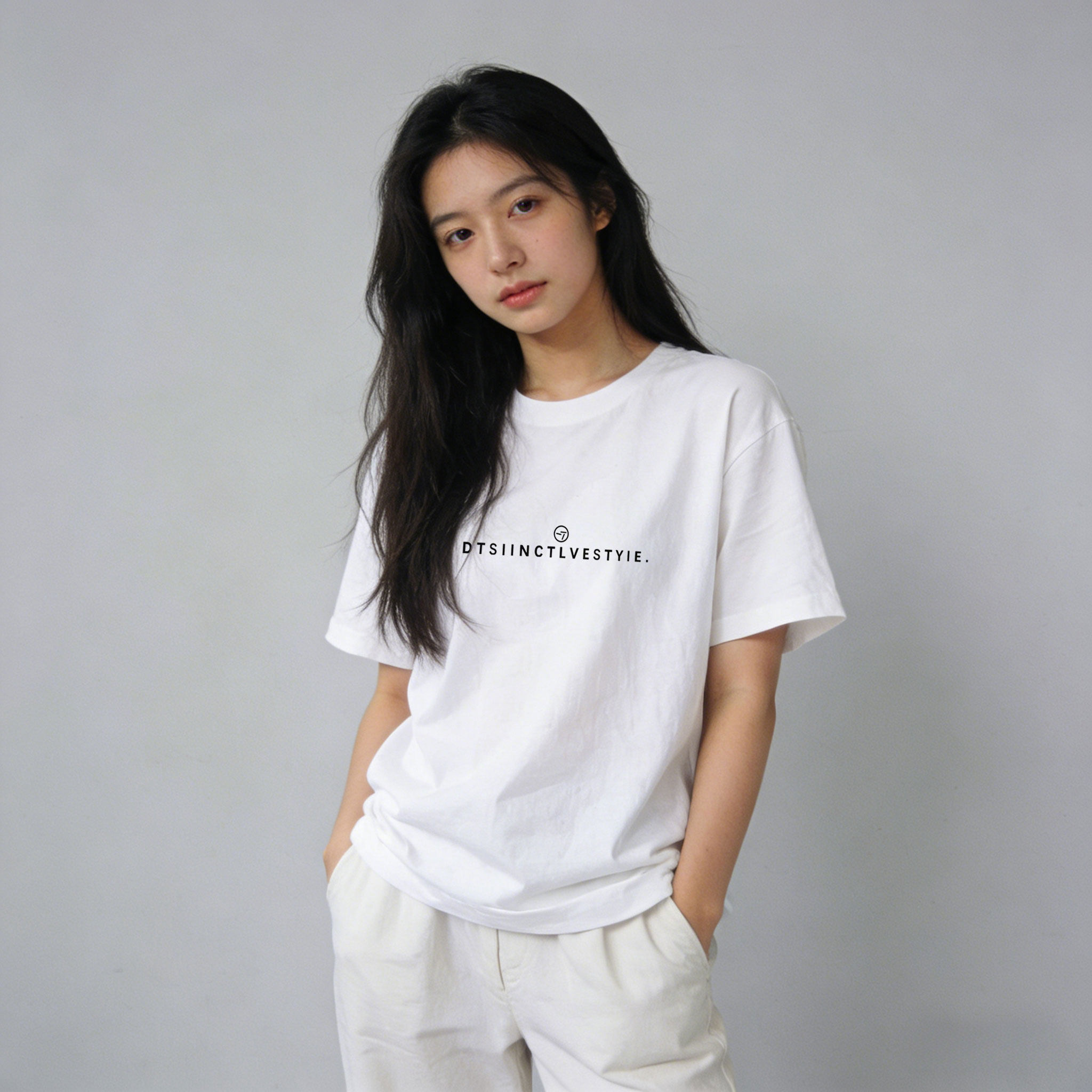 纯棉白色短袖T恤男女通用宽松休闲字母印花圆领学生百搭上衣夏季