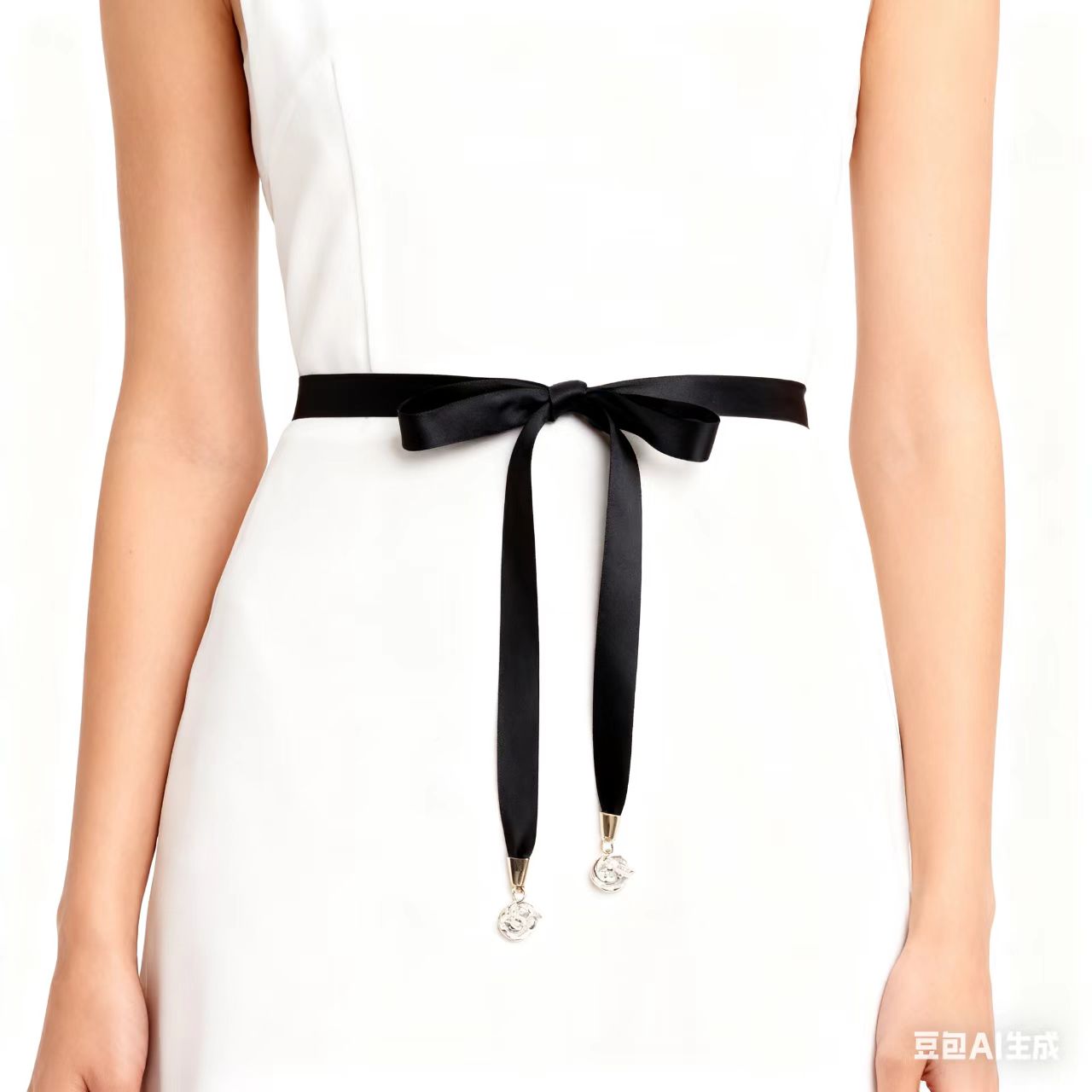 腰绳休闲布腰带文艺范黑色蝴蝶结细腰带女装饰百搭连衣裙配饰腰链