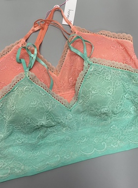 蕾丝小文胸 带罩杯海绵垫吊带无钢圈少女全罩杯性感内搭 尺码偏大