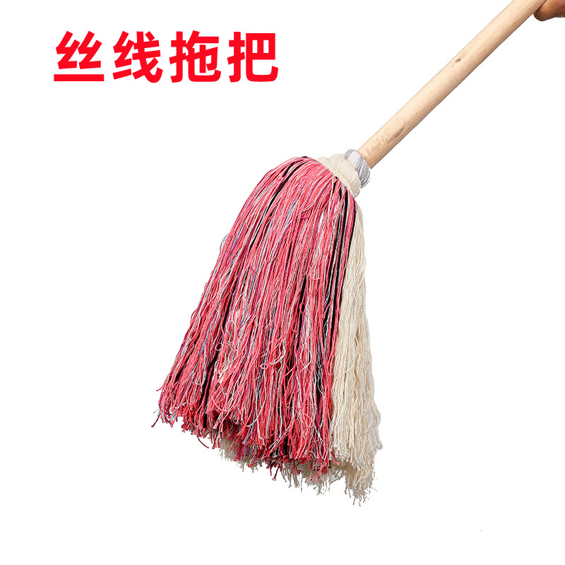 老式手工木杆木柄细线纱线棉纱丝水拖