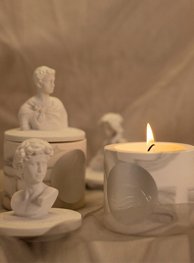 香薰蜡烛希腊神话石膏雕像精油安神卧室无烟家用室内大豆蜡香氛