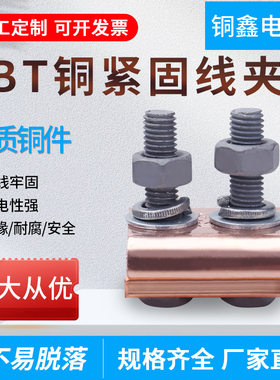 跨径分支对接头16-120全铜铜铝过渡并沟线夹JBT铜线夹50-240