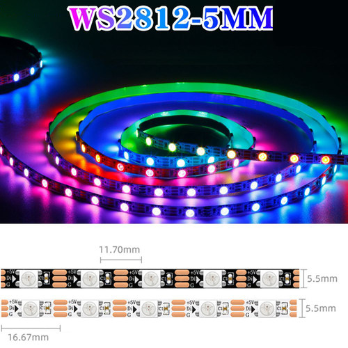 5mm5V窄款WS2812B室内LED灯带RGB