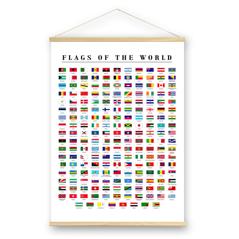 世界各国地图国旗旗帜装饰图挂画现代装饰画