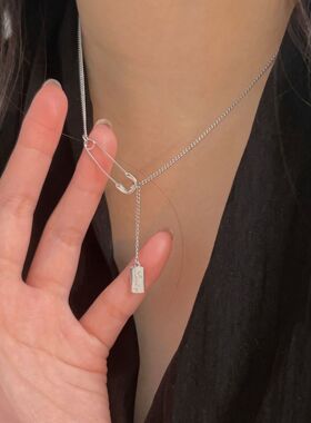 持恒S925纯银别针项链女小众时尚设计感冷淡风轻奢百搭锁骨链韩版