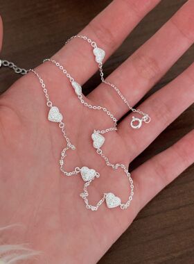 持恒925纯银小爱心项链女简约ins潮小众设计轻奢百搭高级感锁骨链