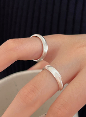 持恒S925纯银闭口实心猫眼戒指女2024年新款小众设计轻奢简约指环