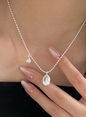 持恒S925纯银豆豆施家天然珍珠项链女ins小众2026新款时尚锁骨链
