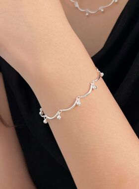 持恒925纯银极简小众设计圆球项链女韩国百搭高级感拼接ins潮手链