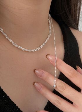 持恒S925纯银编织几何项链女小众时尚气质高级感百搭锁骨链韩版潮