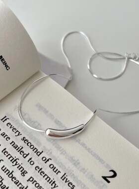 持恒S925通体纯银小茄子银管项链女小红书爆款高级轻奢小众锁骨链